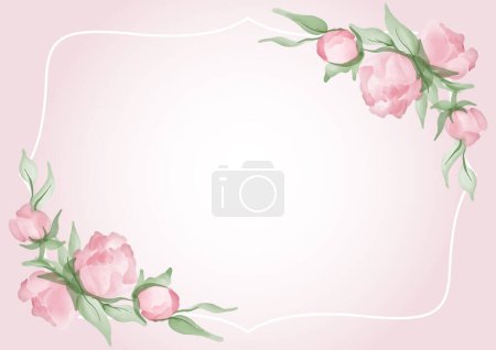 Illustration for Elegant background with a hand painted floral frame - Royalty Free Image