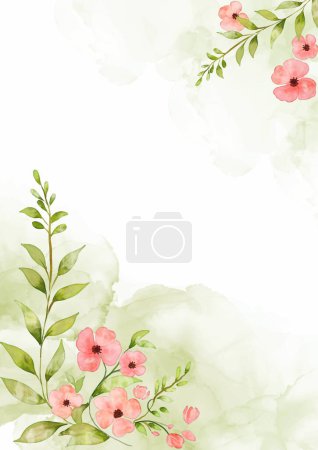 Illustration for Elegant hand painted watercolour floral design background - Royalty Free Image