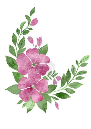 Téléchargez les illustrations : Élégante aquarelle peinte à la main design floral - en licence libre de droit
