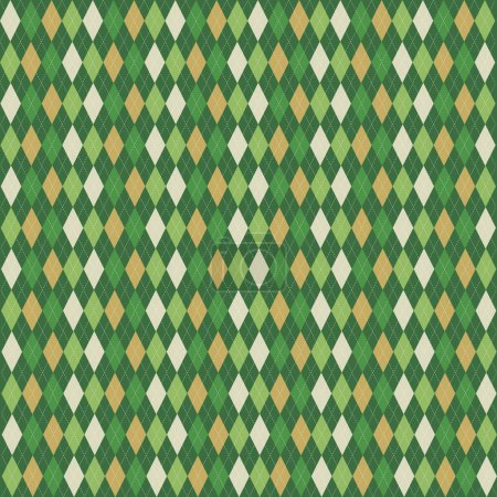 Ilustración de Fondo de diseño de patrón de argyle abstracto en tonos verdes - Imagen libre de derechos