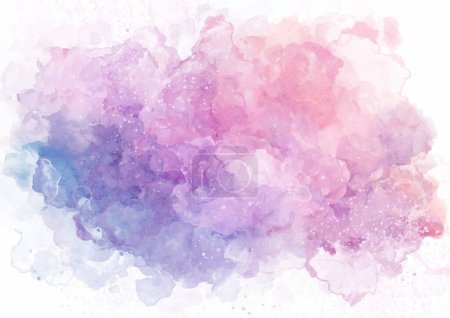 Illustration for Abstract hand painted pink and purple watercolour design - Royalty Free Image