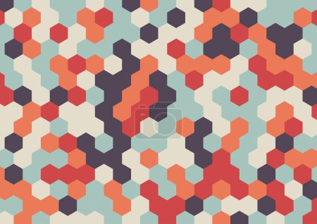 Illustration for Abstract retro design background with hexagon shapes - Royalty Free Image