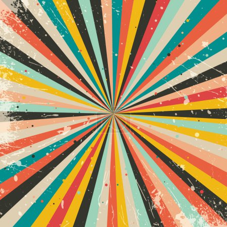 Foto de Grunge colorido abstracto retro starburst diseño de fondo - Imagen libre de derechos