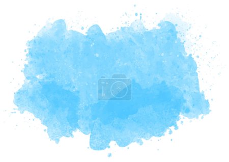 Téléchargez les illustrations : Abstrait peint à la main fond éclaboussé aquarelle bleu - en licence libre de droit