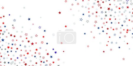 Ilustración de Diseño de banner estrellado abstracto en colores rojo blanco y azul - Imagen libre de derechos