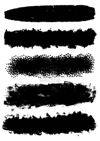 Foto de Colección de pinceladas pintadas a mano grunge negro - Imagen libre de derechos