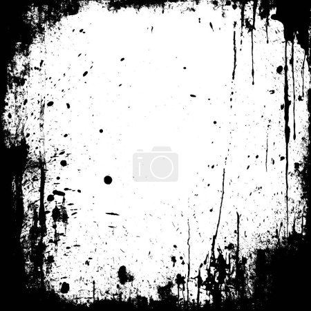 Foto de Borde grunge detallado en negro sobre fondo blanco - Imagen libre de derechos