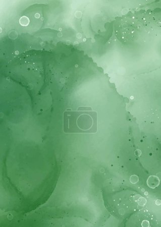 Illustration for Abstract emerald green hand painted alcohol ink background - Royalty Free Image
