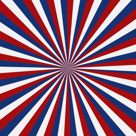 Illustration for Abstract red white and blue starburst design background - Royalty Free Image