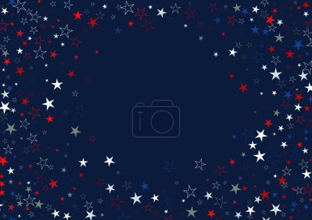 Illustration for American themed starry border in red white and blue colours - Royalty Free Image