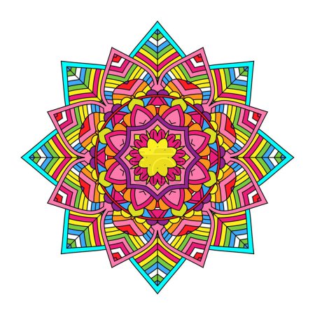 Téléchargez les illustrations : Décoratif coloré mandala fond de conception - en licence libre de droit