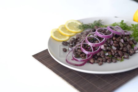 Photo for Beans and red onions salad - Royalty Free Image