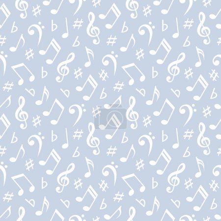 Seamless pattern with musical notes. Vector illustration