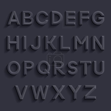 Photo for Decorative emboss alphabet. Vector illustration - Royalty Free Image