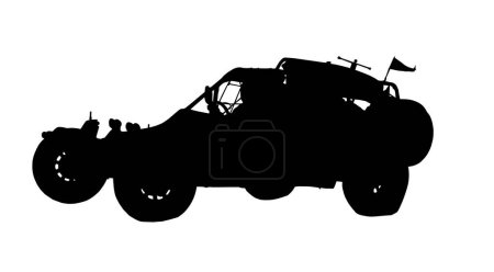 Illustration for Detailed silhouette offroad racing rally custom twin seater rally racing car - Royalty Free Image