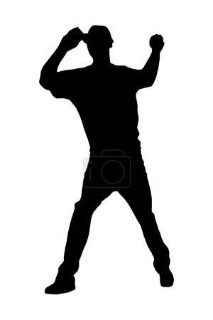 Illustration for Isolated Silhouette of Baseball Pitcher throwing ball, originating image from Generative AI technology - Royalty Free Image