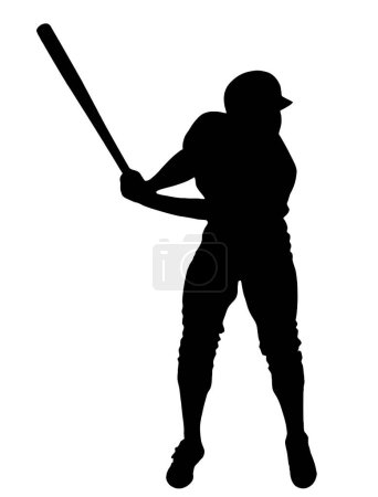 Illustration for Isolated Silhouette of Baseball Batsman Preparing to Receive Throw, originating image from Generative AI technology - Royalty Free Image