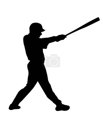 Téléchargez les illustrations : Isolated Silhouette of Baseball Batsman Intimidating Pitcher, originating image from Generative AI technology - en licence libre de droit