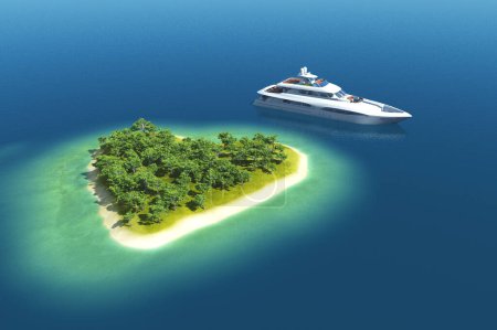 Photo for Island in the sea.., 3d render - Royalty Free Image