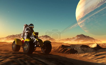 Photo for Space transport on the planet.,3d render - Royalty Free Image