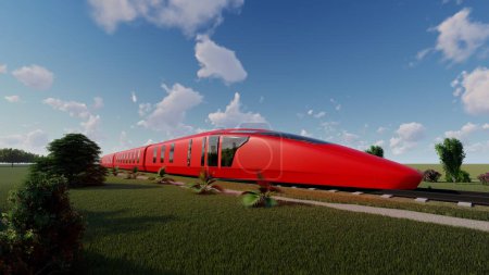 Foto de Transporte a ser por el ferrocarril, 3D render - Imagen libre de derechos