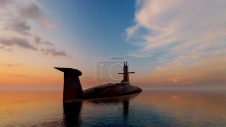 Téléchargez les photos : Le navire militaire dans la mer .3d rendu - en image libre de droit