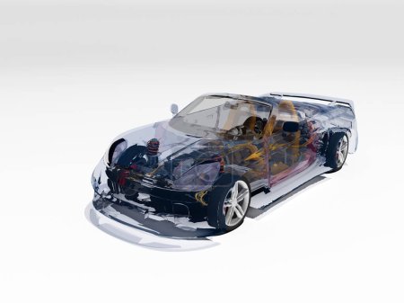 Photo for Model cars on a white background.3d render - Royalty Free Image