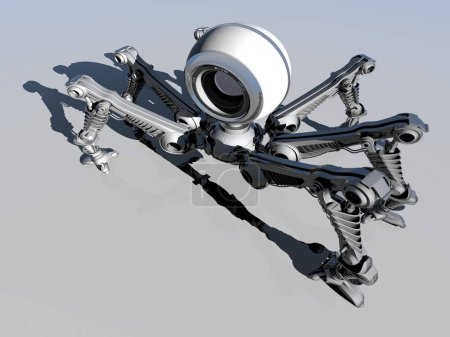 Téléchargez les photos : Robot webcam sur fond blanc., rendu 3D - en image libre de droit