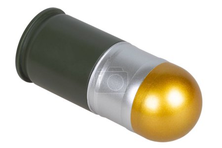 40 mm Granatwerfer rund für automatische Granatwerfer isoliert auf einem weißen