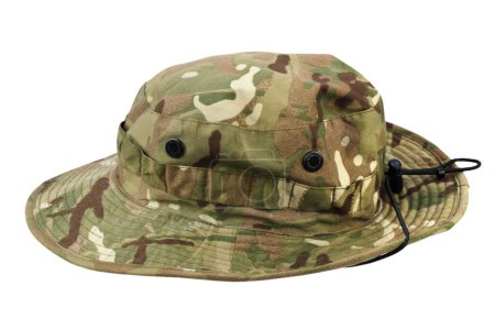 US army camouflaged boonie hat isolated on white background