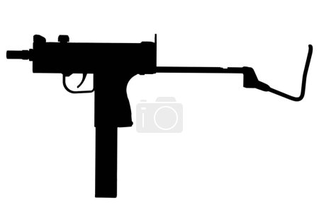 Submachine gun M10 black silhouette.