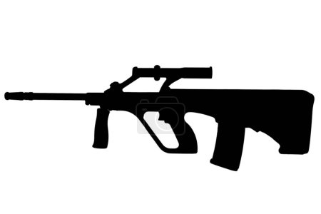Austrian assault rifle black silhouette