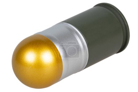 40 mm Granatwerfer rund für automatische Granatwerfer isoliert auf einem weißen