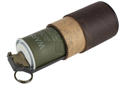 smoke hand grenade isolated on white background