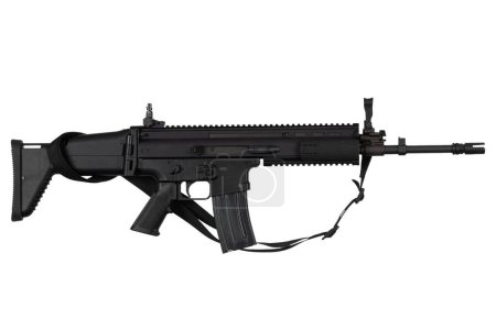 US Army assault rifle isolated on a white background