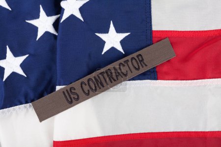US Contractor Branch Tape on national USA flag background