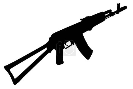kalashnikov aks 74 rifle de asalto con culata plegable silueta negra
