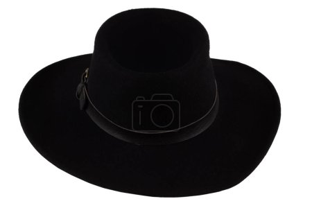 Old west black hat. Isolated on white background.