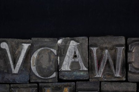 movable type alphabet set background.