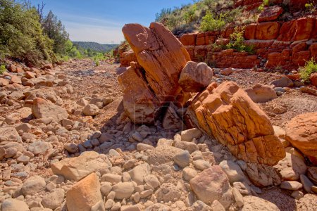 Téléchargez les photos : Rochers rouges géants dans Bear Canyon juste au sud d'où il converge avec Grindstone Canyon. Situé dans Prescott National Forest Arizona. - en image libre de droit