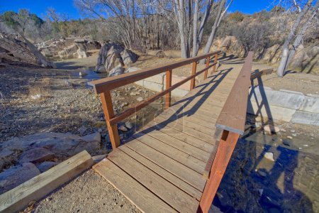 Photo for Lynx Creek crossing bridge at Fain Lake in Prescott Valley Arizona. - Royalty Free Image