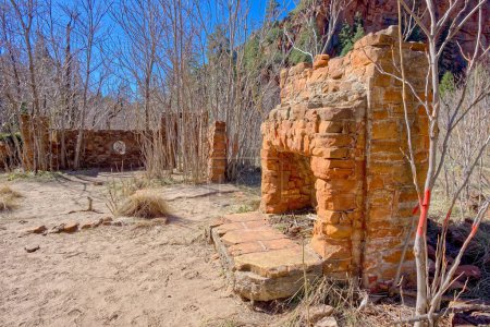 Photo for The remnants of the Mayhew Lodge at Call of the Canyon Recreation Area. The lodge was built in 1902, closed in 1969, and then burned down in 1980. Owned by the National Forest Service. No release is needed. - Royalty Free Image