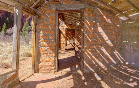 Photo for An inside view of the old chicken coop used by the Mayhew Lodge north of Sedona. The lodge burned down in 1980 and was left to ruin by the National Forest Service. - Royalty Free Image