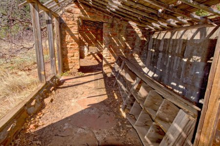 Photo for An inside view of the old chicken coop used by the Mayhew Lodge north of Sedona. The lodge burned down in 1980 and was left to ruin by the National Forest Service. - Royalty Free Image