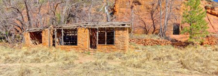 Photo for The ghostly remains of an old chicken coop built in 1902 for the Mayhew Lodge north of Sedona. The lodge burned down in 1980. The property is now owned by the National Forest Service. No release is needed. - Royalty Free Image