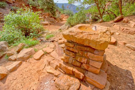 Water Fountain near the Supai Tunnel along the North Kaibab Trail at Grand Canyon North Rim Arizona. Hikers can use this to refresh and refill their water containers before continuing with their journey.
