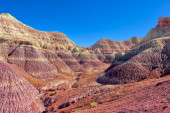 The purple sands of eroding bentonite in Arizona's Petrified Forest National Park. magic mug #700790426