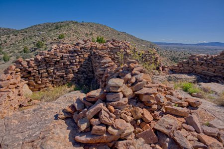 Photo for Ancient Indian Ruins on top of Sullivan Butte in Chino Valley AZ. I spoke to the local residents about the ruins and nobody knows what tribe might have built these ruins, only that they are very old and predate the town. - Royalty Free Image