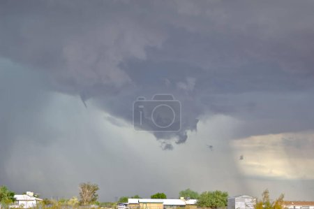 A very rare tornado funnel cloud over Tonopah Arizona. Taken in 2010. There are only 4 to 5 tornadoes in Arizona a year due to the mountainous terrain.