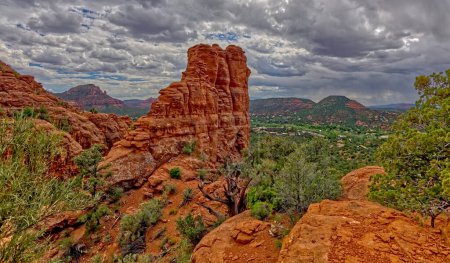 Sedona viewed from the spires of the Crimson Cliffs off of Margs Draw Trail. These cliffs are also where the famous Snoopy Rock is located.